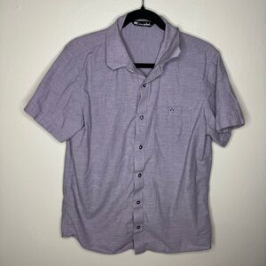 Travis Mathew Studebaker Regular Fit Short Sleeve Shirt Button Down Purple